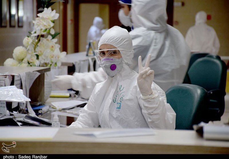 A nurse wearing personal protective equipment (PPE) in Iran
